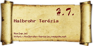 Halbrohr Terézia névjegykártya